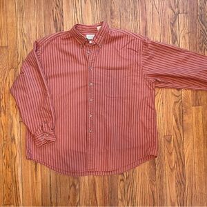 St John’s Bay Oxford vintage orange men’s long sleeve button up size ext…